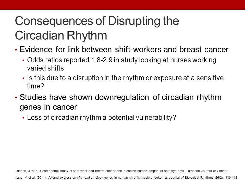 Discuss the Disruption of Biological Rhythms